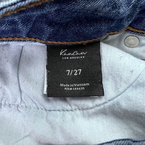 Kancan Los Angeles  High Rise Busted Knee Ripped Skinny Blue Jeans Size 27 - Picture 6 of 8